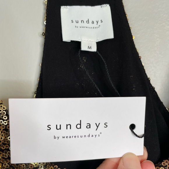 NWT Sundays Gold Sequin Viola Cami - Picture 8 of 11